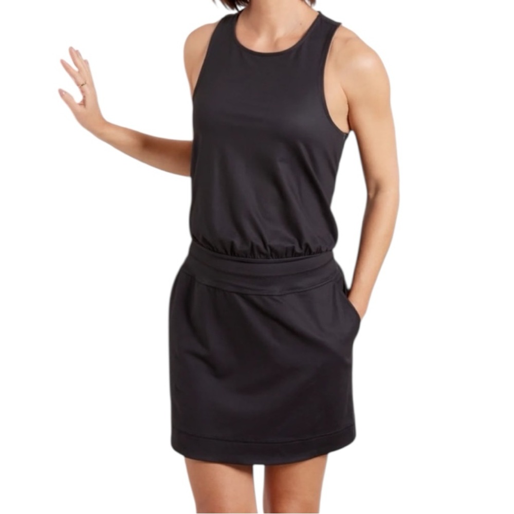 Sweaty Betty Women’s Black Gaia Yoga Mini Black Sleeveless‎ Dress  Sz S